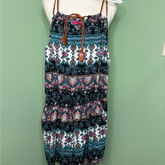 universal Fashion Pants - Bohemian Teal & Black Printed Jumpsuit